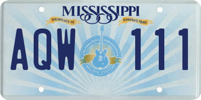 MS license plate AQW111