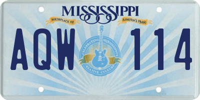 MS license plate AQW114