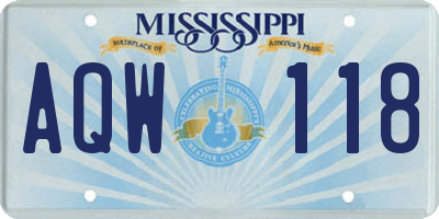 MS license plate AQW118