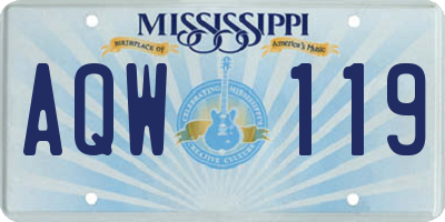 MS license plate AQW119