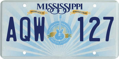 MS license plate AQW127