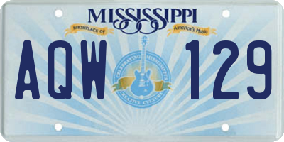 MS license plate AQW129