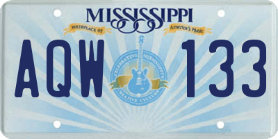 MS license plate AQW133