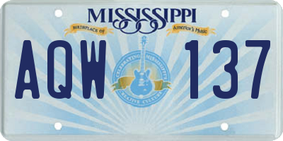 MS license plate AQW137