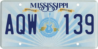 MS license plate AQW139