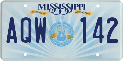 MS license plate AQW142