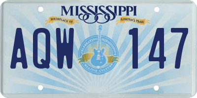 MS license plate AQW147
