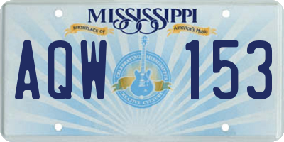 MS license plate AQW153