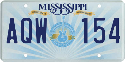 MS license plate AQW154
