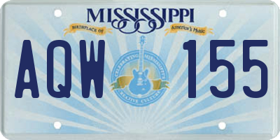 MS license plate AQW155
