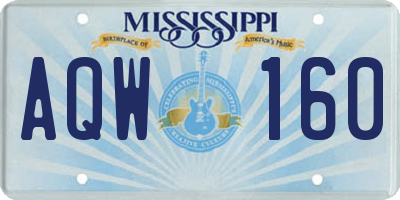 MS license plate AQW160