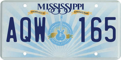 MS license plate AQW165