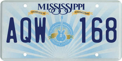 MS license plate AQW168