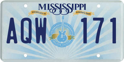 MS license plate AQW171