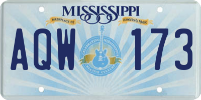 MS license plate AQW173