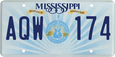MS license plate AQW174