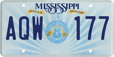 MS license plate AQW177