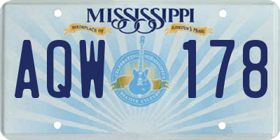 MS license plate AQW178