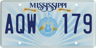 MS license plate AQW179