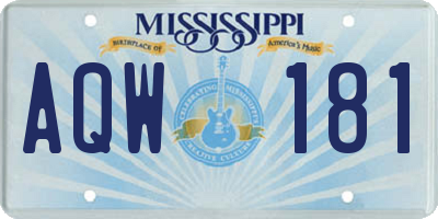 MS license plate AQW181