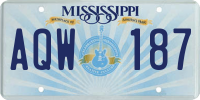 MS license plate AQW187