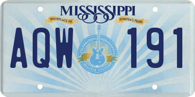MS license plate AQW191