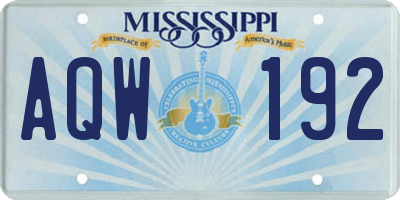 MS license plate AQW192