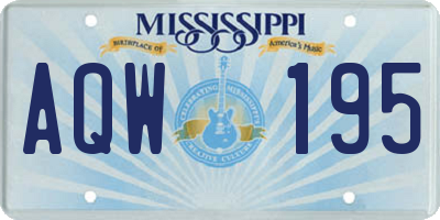 MS license plate AQW195