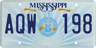 MS license plate AQW198