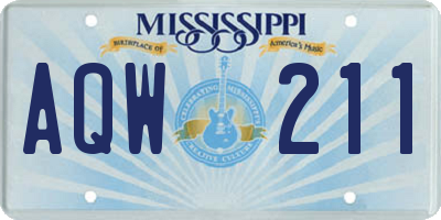 MS license plate AQW211