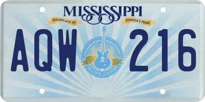 MS license plate AQW216