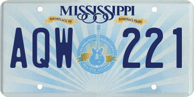 MS license plate AQW221