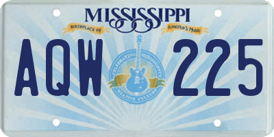 MS license plate AQW225