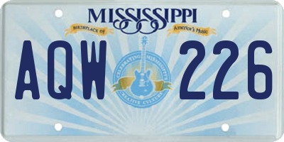 MS license plate AQW226