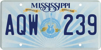 MS license plate AQW239