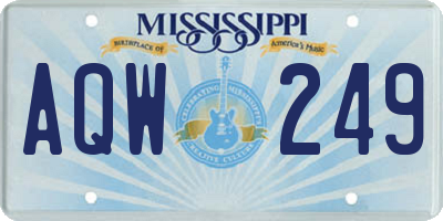 MS license plate AQW249