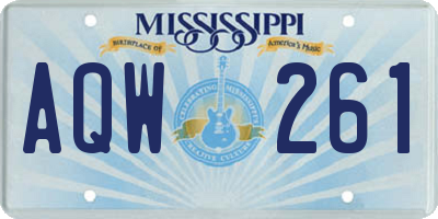 MS license plate AQW261