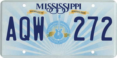 MS license plate AQW272