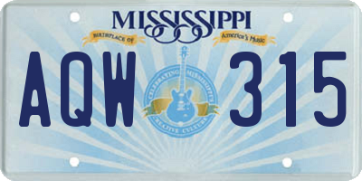 MS license plate AQW315