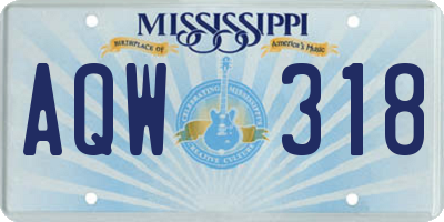 MS license plate AQW318