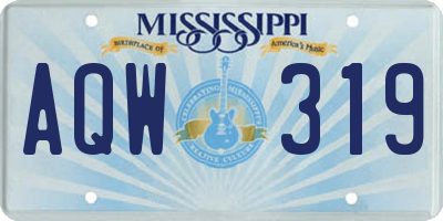 MS license plate AQW319