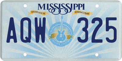 MS license plate AQW325