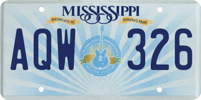 MS license plate AQW326
