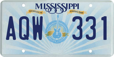 MS license plate AQW331