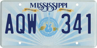 MS license plate AQW341