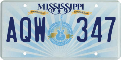 MS license plate AQW347