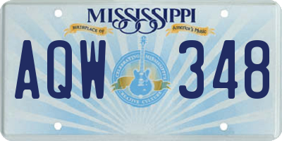 MS license plate AQW348