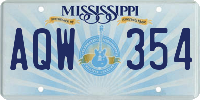 MS license plate AQW354