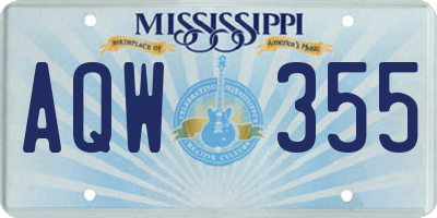 MS license plate AQW355