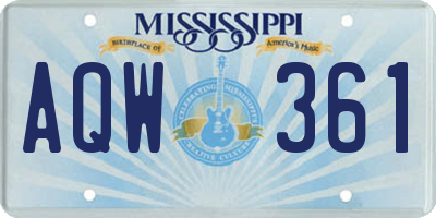 MS license plate AQW361